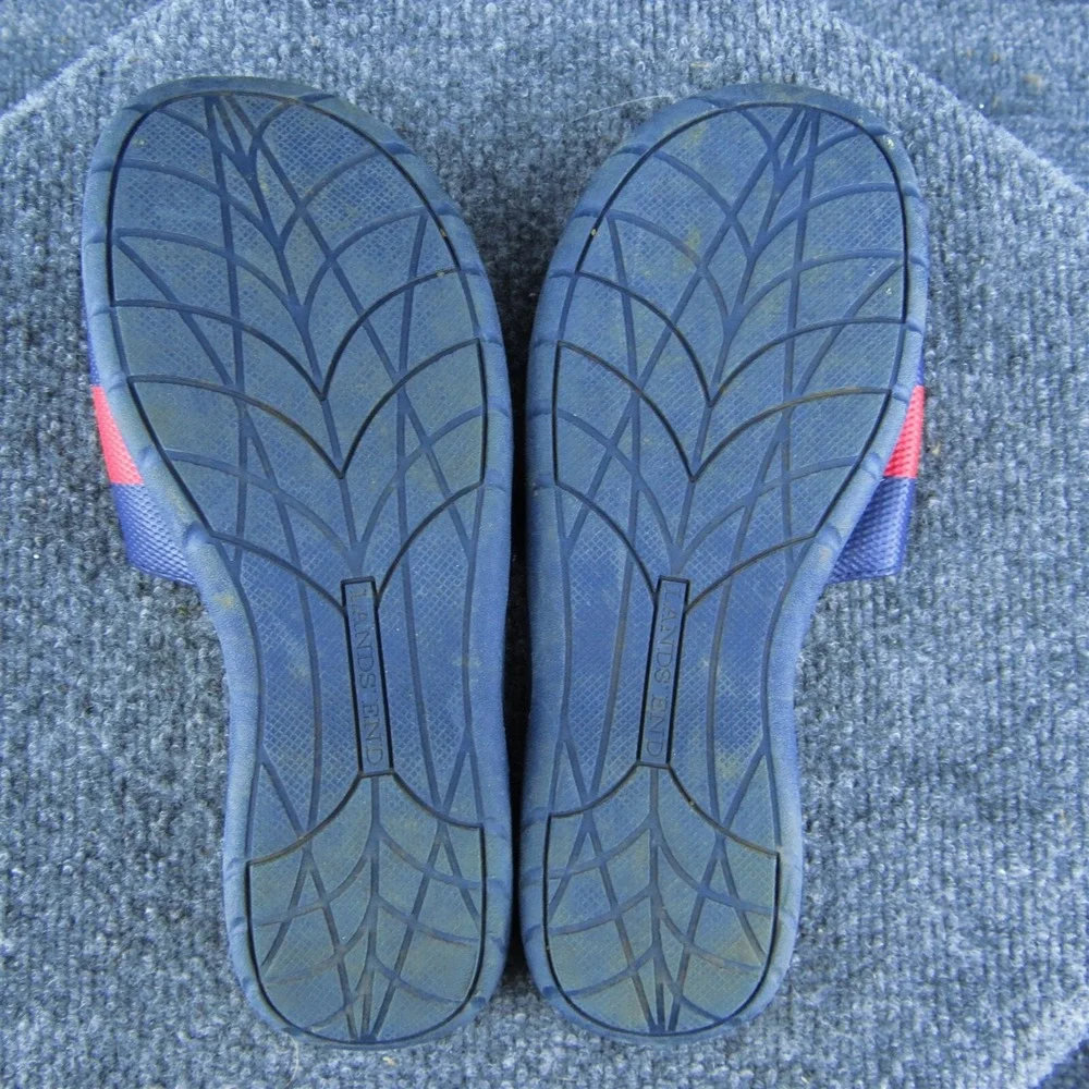 Lands' End Boys‎ Slide Shoes Sandal Red Synthetic Hook & Loop Size Y 5 Medium